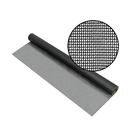 Phifer Vinyllaminated Fiberglass Privacy Screening, 72 x 25', Charcoal, 18x14 Mesh, One Roll 3035749